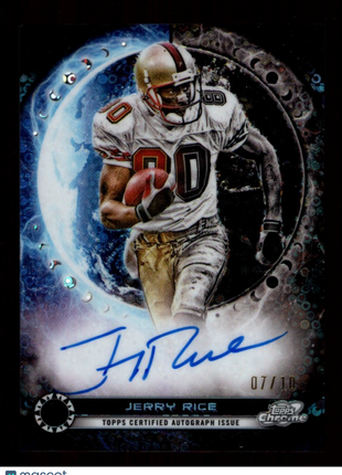Jerry Rice 2024 Topps Cosmic Chrome #EQA-JR Equinox Black Eclipse /10 Auto