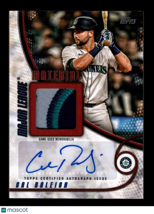 Cal Raleigh 2025 Topps #MLMA2-CR Major League Material Game-Used /5 Auto