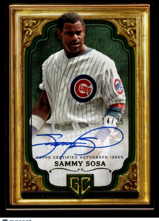 Sammy Sosa 2024 Topps Gilded Collection #GOG-SS Gallery of Gold Green /25 Auto