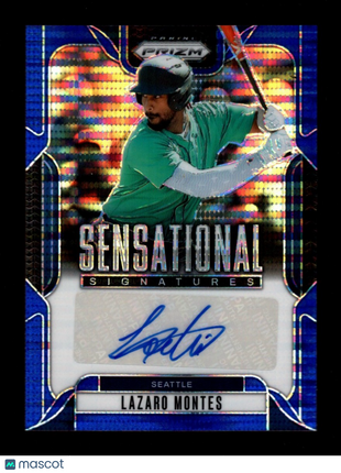 Lazaro Montes 2025 Panini Prizm #SS-LM Sensational Sigs Blue Pulsar /49 Auto