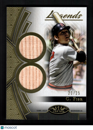 Carlton Fisk 2023 Topps Tier One #T1LR-CF Legends Dual Bat Relic /25 Red Sox