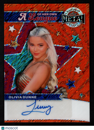Olivia Dunne 2025 Leaf Metal A League of Her Own #LA-OD1 Orange Wave /4 Auto