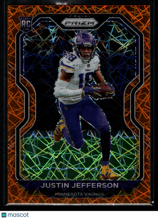Justin Jefferson 2020 Panini Prizm #398 Orange Lazer Rookie RC Vikings