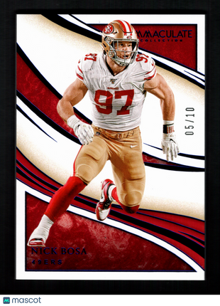 Nick Bosa 2020 Panini Immaculate Collection #27 Sapphire /10 SF 49ers