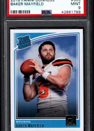 Baker Mayfield 2018 Panini Donruss #303 Rated Rookie RC PSA9 MINT