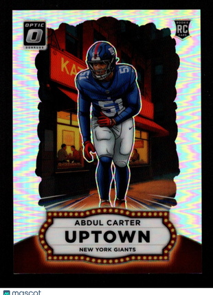 Abdul Carter 2025 Panini Donruss Optic #1 Uptown RC SSP Case Hit Giants