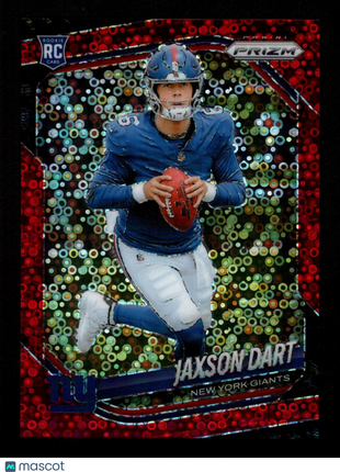 Jaxson Dart 2025 Panini Prizm #332 No Huddle Red Disco /99 RC NY Giants
