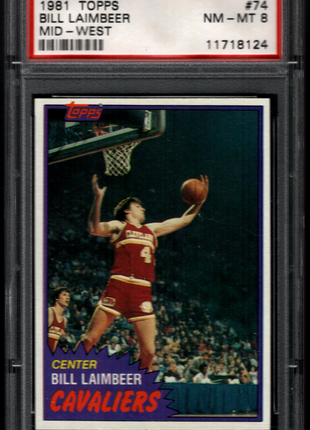 Bill Laimbeer 1981 Topps #74 Mid West PSA8 NM-MT Cavaliers