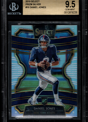 Daniel Jones 2019 Select #16 Prizm Silver Rookie RC BGS9.5 GEM MT Giants