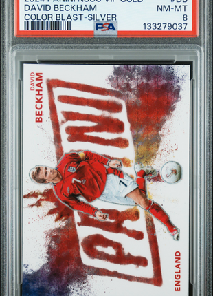 David Beckham 2024 Panini NSCC Gold #DB Color Blast Silver /10 SSP PSA8 NM-MT