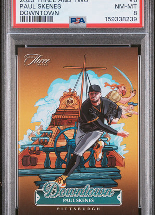 Paul Skenes 2025 Panini Three And Two #8 Downtown Case Hit SSP PSA8 NM-MT