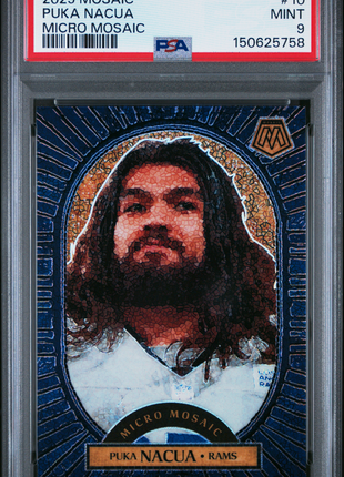 Puka Nacua 2025 Panini Mosaic #10 Micro Mosaic Case Hit SSP PSA9 MINT Rams