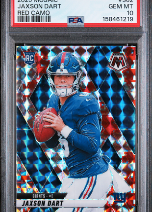 Jaxson Dart 2025 Panini Mosaic #362 Red Camo Rookie RC PSA10 GEM MT