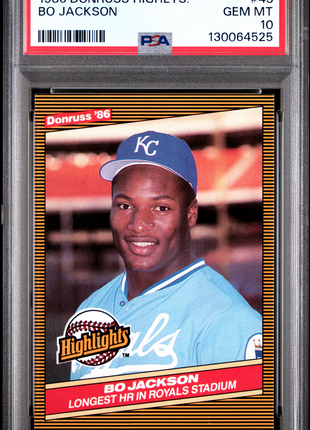 Bo Jackson 1986 Donruss #43 Highlights PSA10 GEM MT Royals