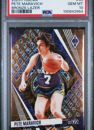 Pete Maravich 2023-24 Panini Phoenix #45 Bronze Lazer /49 PSA10 GEM MT