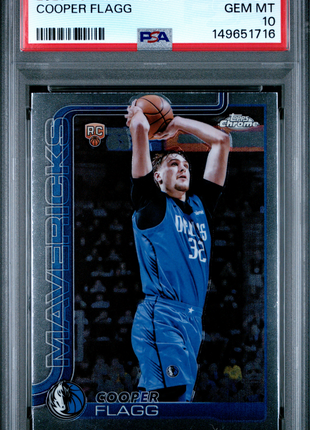 Cooper Flagg 2025-26 Topps Chrome #251 Rookie RC PSA10 GEM MT Mavericks