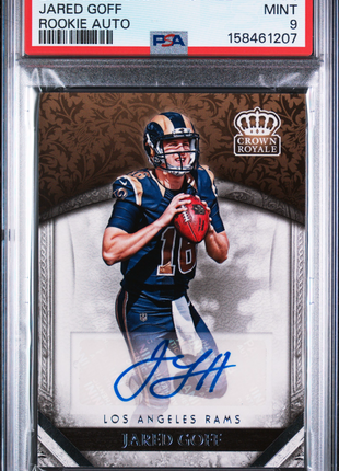 Jared Goff 2016 Panini Crown Royale #1 Rookie Autograph RC Auto PSA9 MINT