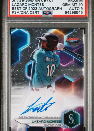 Lazaro Montes 2023 Bowman's Best #B23LM Best Of 2023 Auto PSA10 GEM MT Mariners