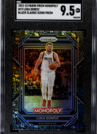 Luka Doncic 2022-23 Panini Prizm Monopoly #19 Black Classic Icons SP SGC9.5 MT+
