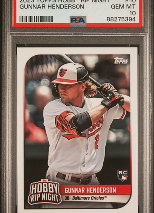 Gunnar Henderson 2023 Topps Hobby Rip Night #10 Rookie RC PSA10 GEM MT