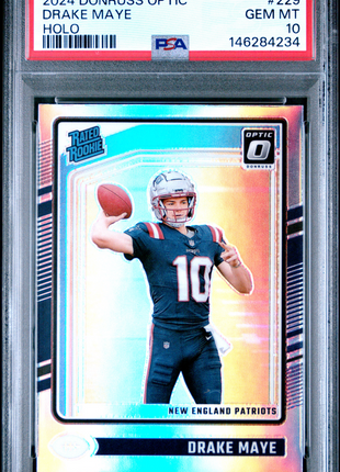 Drake Maye 2024 Panini Donruss Optic #229 Holo Rookie RC PSA10 GEM MT