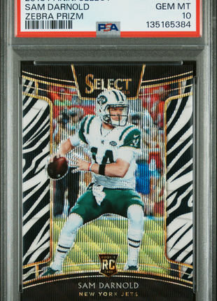 Sam Darnold 2018 Panini Select #18 Zebra Prizm RC Case Hit SSP PSA10 GEM MT
