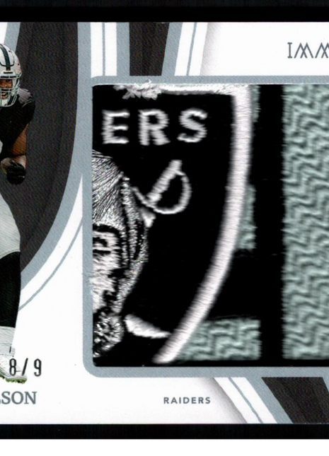 Tyree Wilson 2023 Panini Immaculate #RL-TYW Rookie Logos Patch /9 RC Raiders