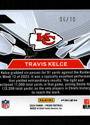 Travis Kelce 2024 Panini Prizm #1 Prizm Break Gold Prizm /10 KC Chiefs