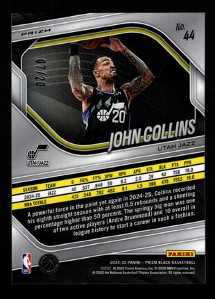 John Collins 2024-25 Panini Prizm #44 Cherry Blossom FOTL /20 SSP Utah Jazz