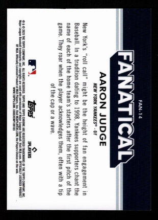 Aaron Judge 2025 Topps Chrome #FAN-14 Fanatical Case Hit SSP Yankees