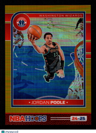 Jordan Poole 2024-25 Panini NBA Hoops #190 Gold Prizm /10 Wizards