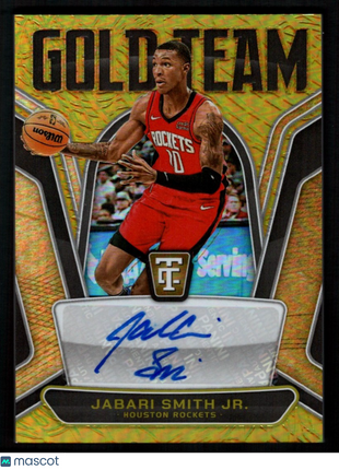 Jabari Smith Jr. 2025 Panini Totally Certified Gold Team Gold Mirror /10 Auto