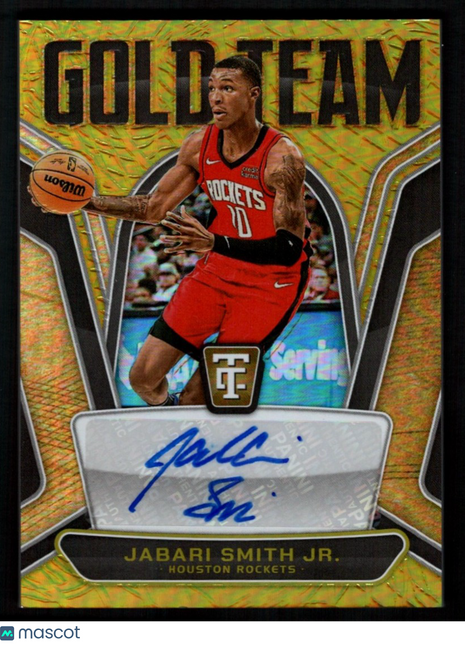 Jabari Smith Jr. 2025 Panini Totally Certified Gold Team Gold Mirror /10 Auto