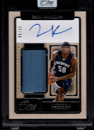 Zach Randolph 2024-25 Panini One and One #JA-ZCH Patch /49 Auto Grizzlies