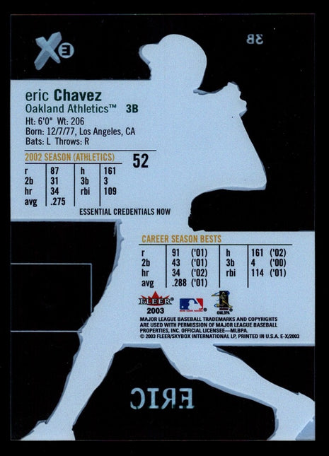 Eric Chavez 2003 Fleer E-X #38 Essential Credentials Now /52 Oakland A's