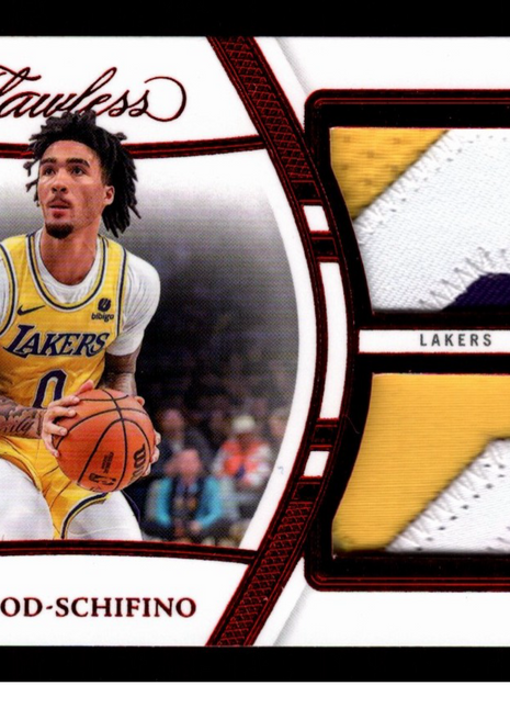 Jalen Hood-Schifino 2024-25 Panini Flawless #FDP-JHS Ruby Dual Patch /15 RC