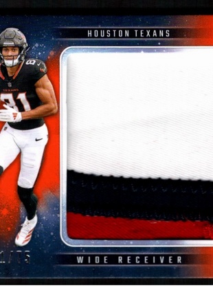 Jayden Higgins 2025 Panini Origins #RJV-JHS Orange /75 Rookie Patch Auto Texans