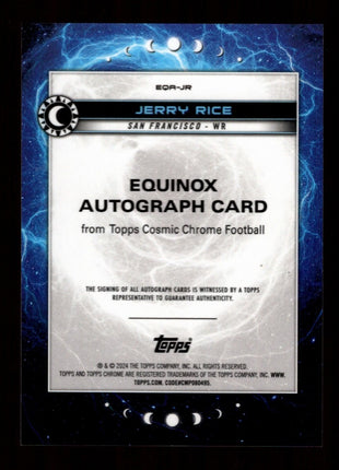 Jerry Rice 2024 Topps Cosmic Chrome #EQA-JR Equinox Black Eclipse /10 Auto