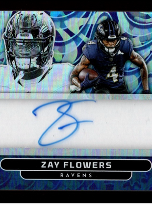 Zay Flowers 2024 Panini Illusions #PE-ZFS Prodigy Endorsements /25 Auto Ravens