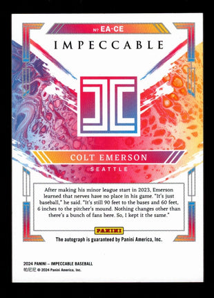 Colt Emerson 2024 Panini Impeccable #EA-CE Extravagance 1/1 SSP Autograph Auto