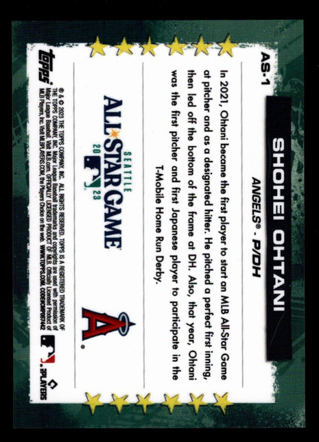 Shohei Ohtani 2023 Topps All-Star Game #AS-1 Wrapper Redemption SSP Angels