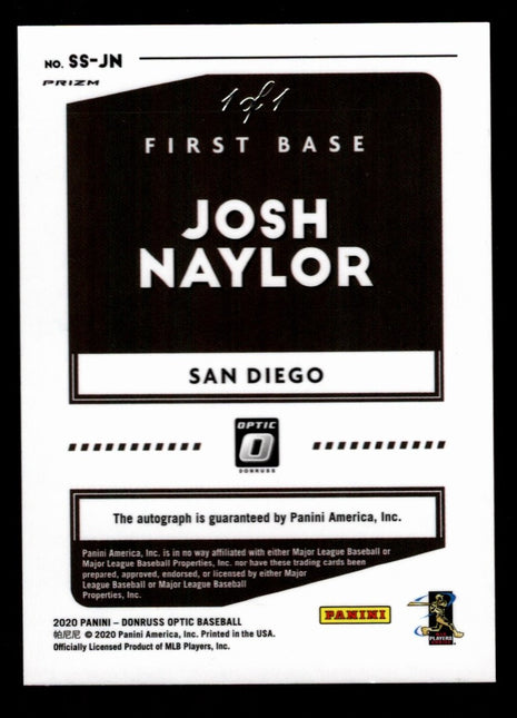 Josh Naylor 2020 Donruss Optic #SS-JN Sig Series Gold Vinyl 1/1 Auto Superfactor