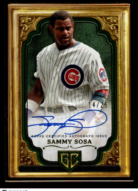 Sammy Sosa 2024 Topps Gilded Collection #GOG-SS Gallery of Gold Green /25 Auto