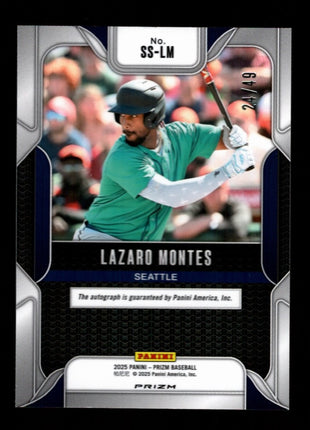 Lazaro Montes 2025 Panini Prizm #SS-LM Sensational Sigs Blue Pulsar /49 Auto