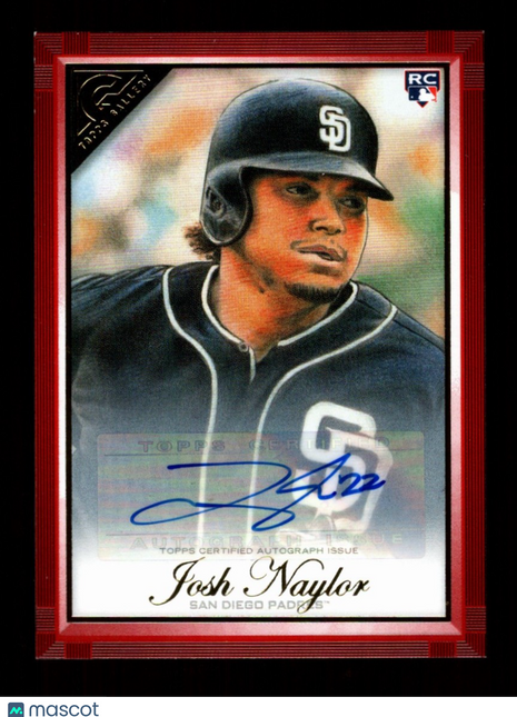 Josh Naylor 2019 Topps Gallery #40 Red Autographs 1/1 Rookie RC Auto Padres