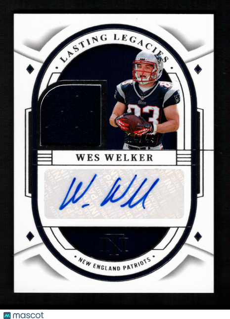 Wes Welker 2023 Panini National Treasures Lasting Legacies /49 Patch Auto