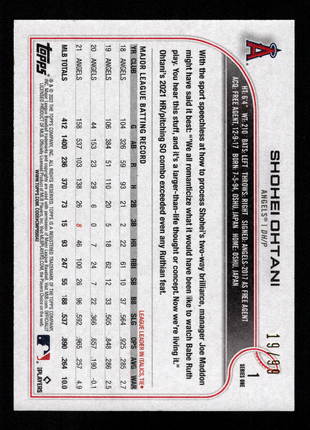 Shohei Ohtani 2022 Topps Series 1 #1 Vintage Stock /99 Batting Angels