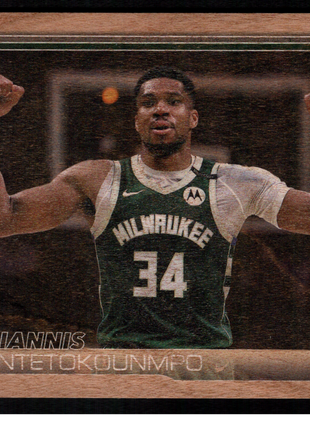 Giannis Antetokounmpo 2025-26 Topps Flagship #54 Wood /25 SSP Case Hit Bucks