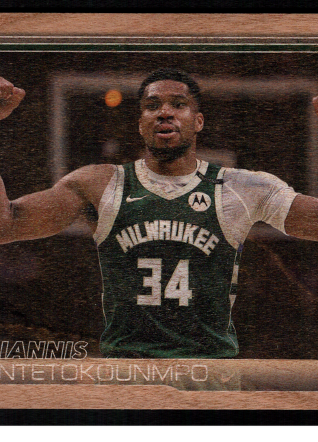 Giannis Antetokounmpo 2025-26 Topps Flagship #54 Wood /25 SSP Case Hit Bucks