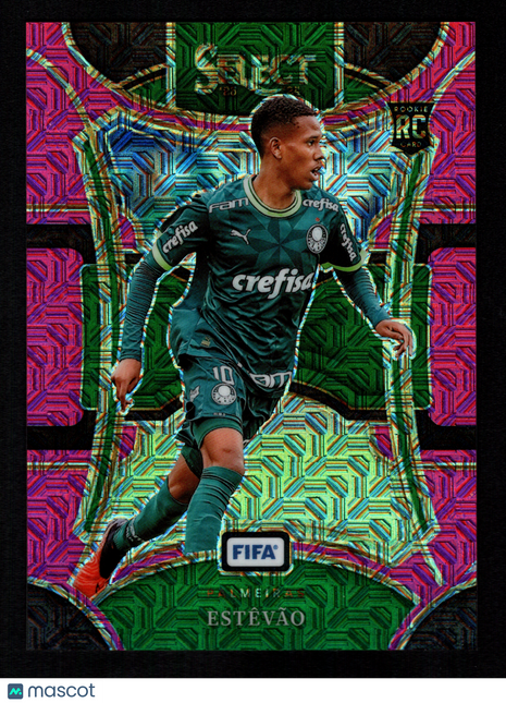 Estêvão 2023-24 Panini Select FIFA Mezzanine #157 Pink Mojo /199 RC Palmeiras